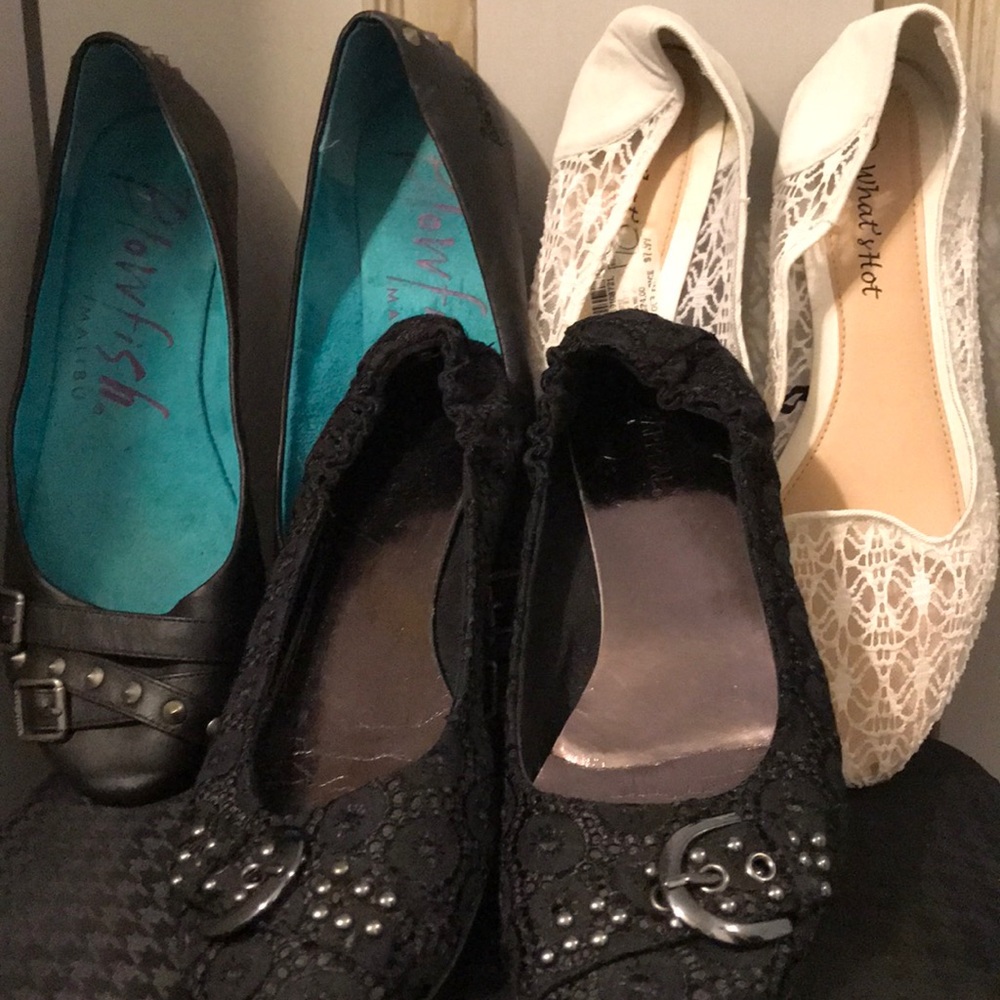 Lot of 3 pairs of shoes size 10 blowfish, cappeal